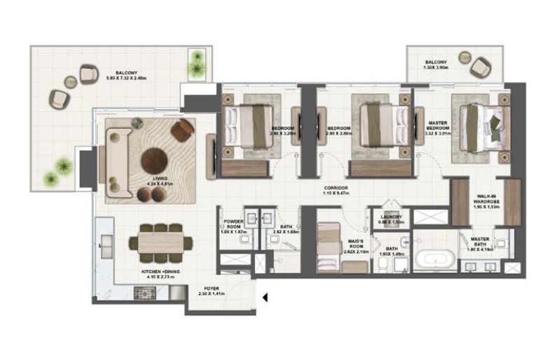 Silva at Dubai Creek Harbour by Emaar floor plan