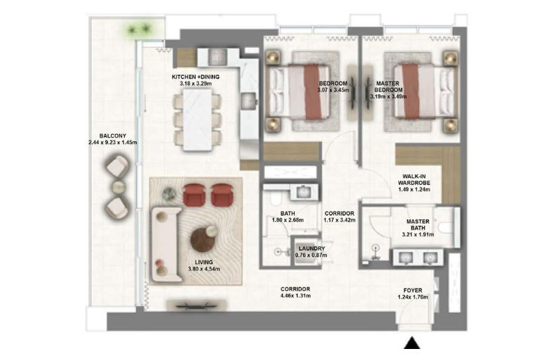 Montiva by Vida at Dubai Creek Harbour floor plan